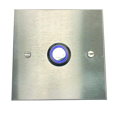 Dimmer Patrice White -Stainless Steel Finish with Blue LED button - Indoor