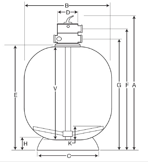 Waterco-Bobbin-wound-Top-filter dimensions